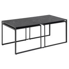 Coffee tables 3pcs INFINITY 120x60xH48cm, 56x56xH44cm, 56x56xH44cm, black