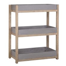 Полка SANDSTONE 80x35xH98cм, полки: композитный камень, цвет: коричневый, ножки: акации
