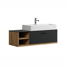 Washbasin cabinet with washbasin SYNNAX 120x45xH36cm, anthracite/oak