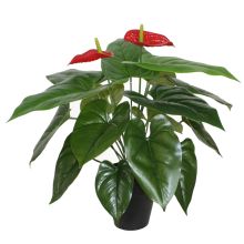Искусственное растение ANTHURIUM H45см, фламинго, чёрный горшок