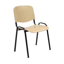 Стул для посетителей ISO 54,5x42,5xH82/47cм, сиденье и спинка: фанера, цвет: натуральный бук, рама: чёрный