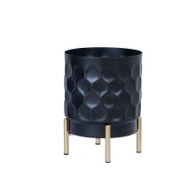 Flowerpot DEIA  D15xH20cm, black/golden