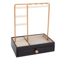 Jewelry stand LARA, with a drawer, black