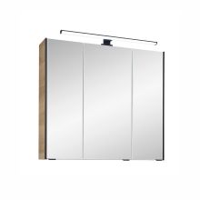 Mirror cabinet with LED lighting 48-II, 75x20xH70cm, oak