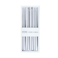 Candle CAROLA 25cm silver pearl