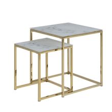 Столик вспомогательный ALISMA 2шт, 35x35xH40см, 45x45xH50см, белый