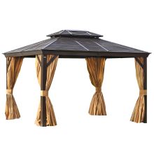 Gazebo SUNSET 3x4xH2/2,7m, brown/beige