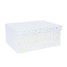 Коробка DIANA-1 с крышкой 37,5x29xH16см, белый/золотой