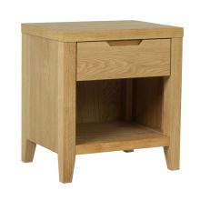 Ночной шкафчик CHAMBA, 40x50xH55см, с 1 ящиком, дерево: шпон дуба, цвет: натуральный