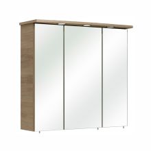 Mirror cabinet with LED lighting 37-II, 75x20xH72cm, oak