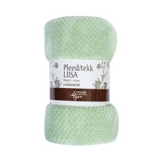 Плед LIISA CORAL 150x220см, светло-зелёный, 100% полиэстер