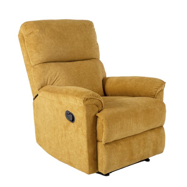 Recliner armchair GUSTAV with manual mechanism, yellow