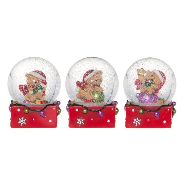 Snow globe TEDDY D6.5xH8,5cm, mix