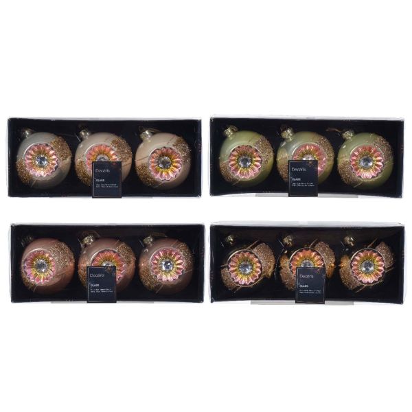 Jõuluehe GLOW RETRO D8cm, klaas, mix