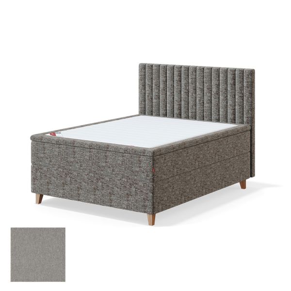 Continental bed 4 legs BLACK CONTINENTAL FIESTA 160x200cm, firm, grey