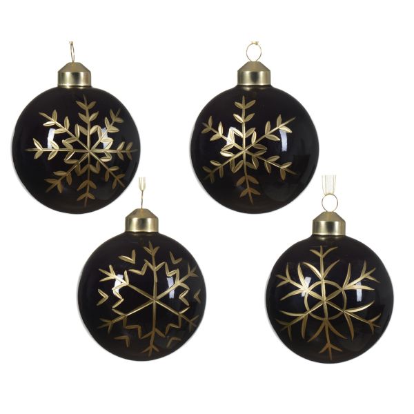 Jõuluehe SHINE BLACK D8cm, klaas, mix