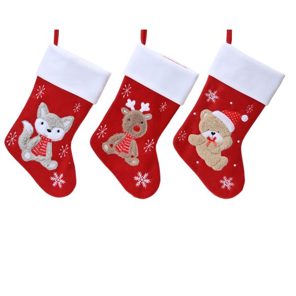 Christmas sock WISH GIFT H40cm, mix