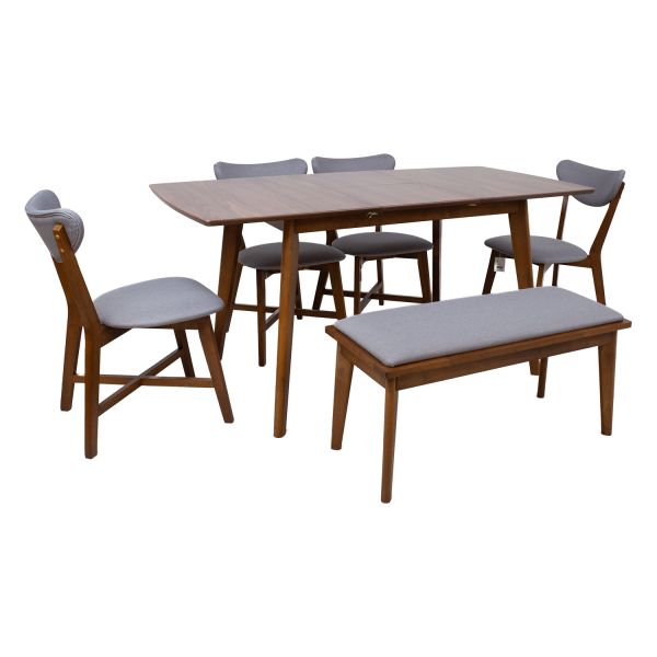Dining set JESPER with 4 chairs and bench