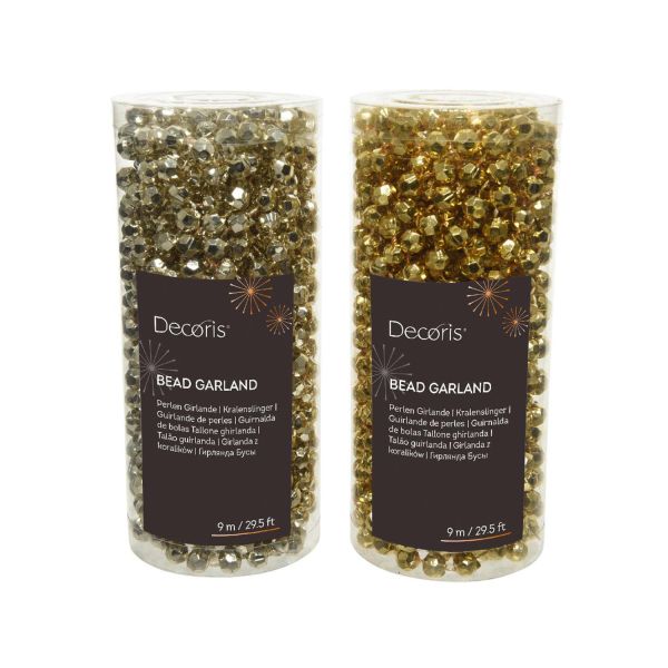 Garland GLOW PEARL 9m, golden, mix