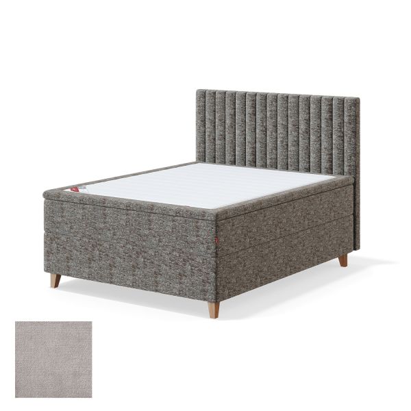 Continental bed 4 legs BLACK CONTINENTAL CLIFF 160x200cm, firm, light grey