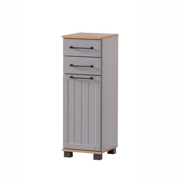 Bathroom cabinet JELDA 30x33xH88cm, oak/grey