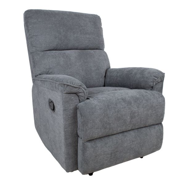 Recliner armchair GUSTAV with manual mechanism, grey