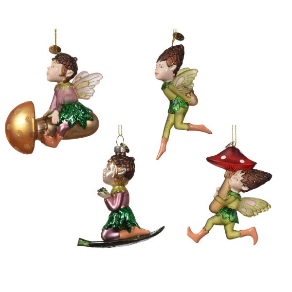 Jõuluehe SHINE ELF 10cm, klaas, mix