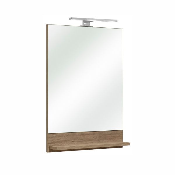 Bathroom mirror with shelf 09, 50x10xH70cm, oak