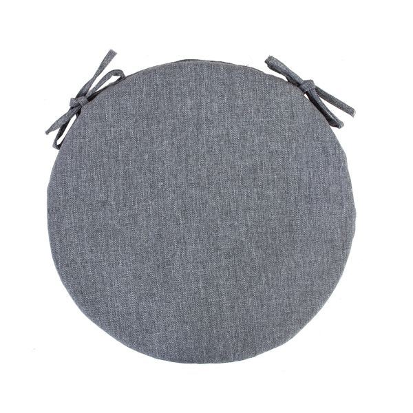 Подушка на стул SIMPLE GREY D38x2,5cm, серый, 100%полиэстер, ткань 757