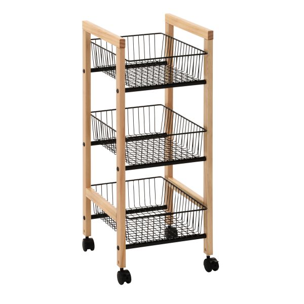 Riiul BREN_32x37xH81cm, must/naturaalne