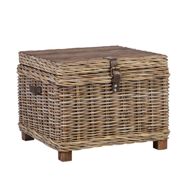 Trunk-side table EGROS 60x60xH45cm, natural rattan
