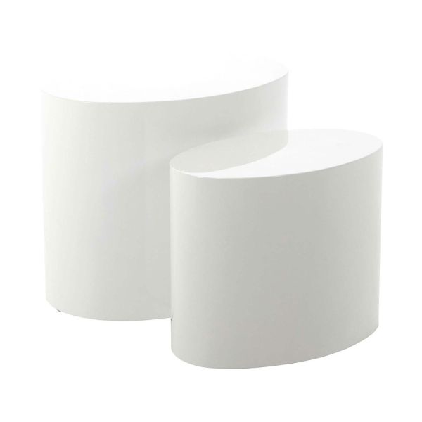 Diivanilauad 2tk MICE 48x33xH40cm, 40x24,5xH33cm, valge