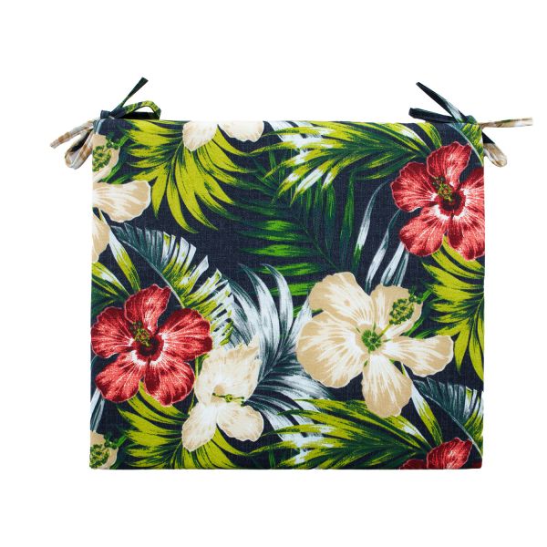 Cushion for chair SUMMER FLOWER 38x43x2,5cm, dark floral