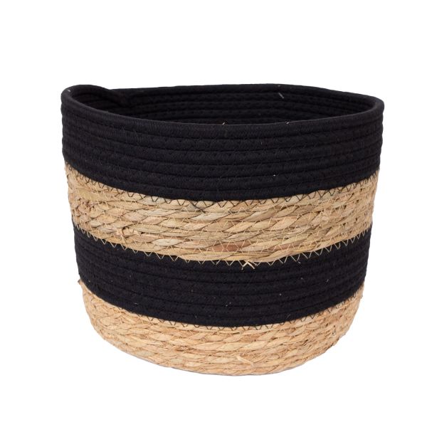 Korv KENIA-2, D30xH20cm, naturaalne/must