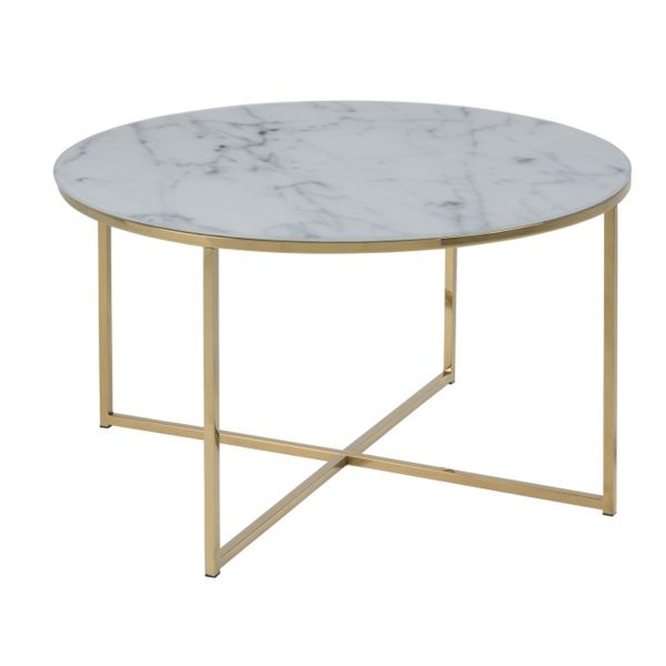 Diivanilaud ALISMA D80xH45cm, valge/kuldne