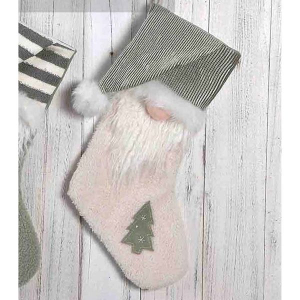 Рождественский чулок CANDY 31x5x52см, белый