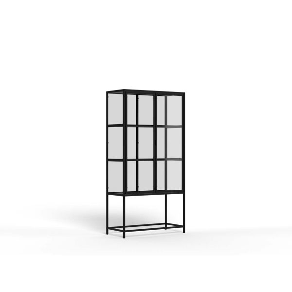 Glass cabinet SEAFORD 77x35xH150cm, black