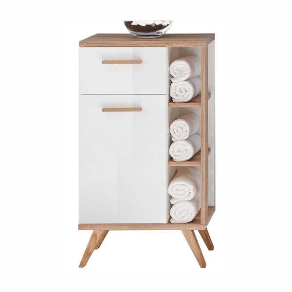 Alumine vannitoakapp 923, 35,5x33xH89,5cm, valge/tamm