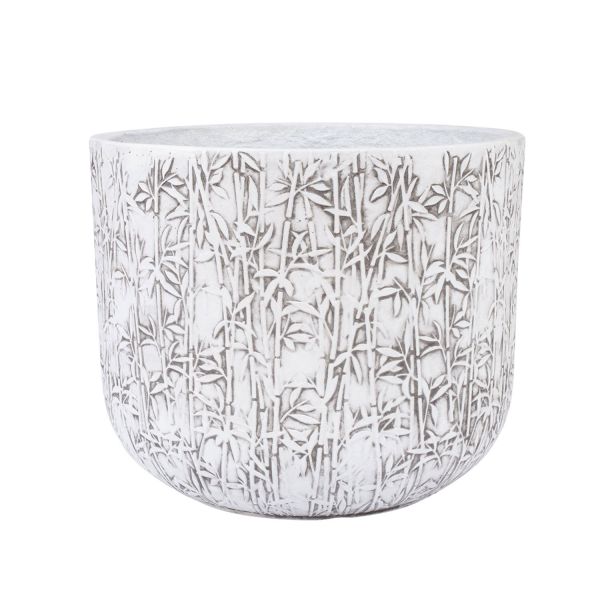 Кашпо LOUNA D44xH36см, белый/серый