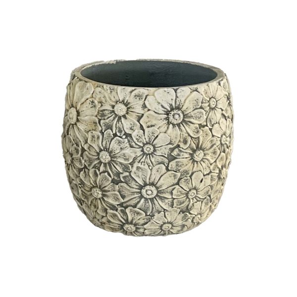 Lillepott SUNNY DAISY D27xH25cm, valge/hall