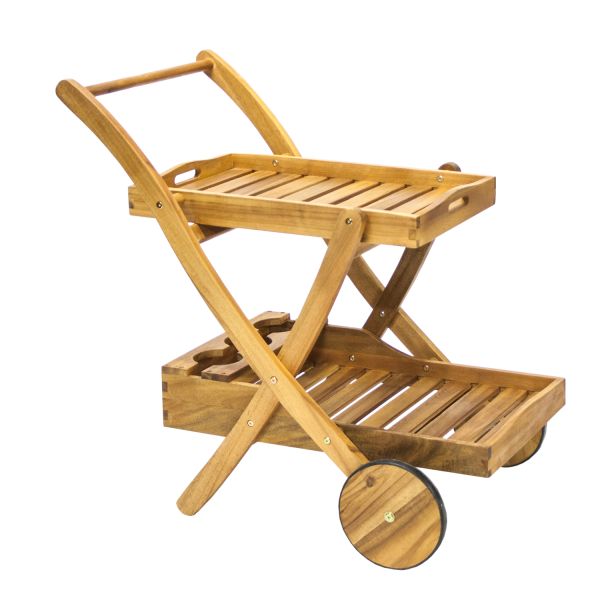 Serving trolley FINLAY 84x57xH84cm, acacia