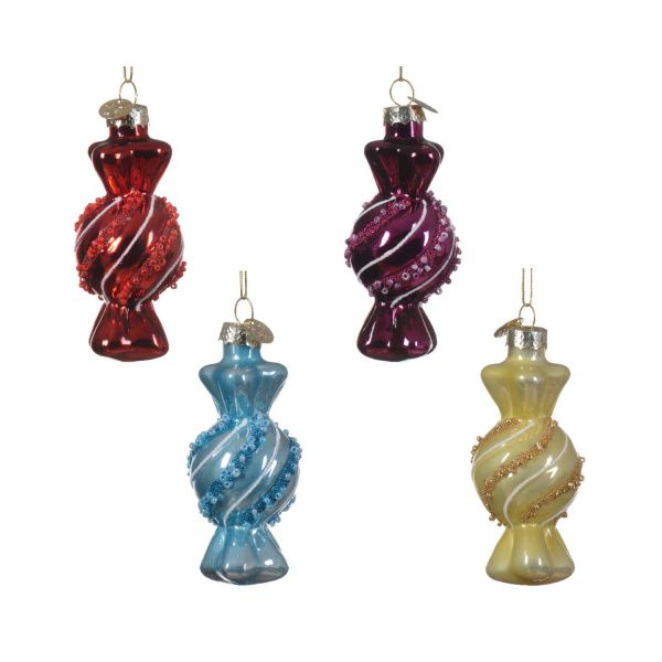 Jõuluehe GLOW CANDY H8cm, klaas, mix