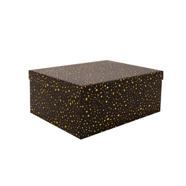 Box DIANA-6, with a lid 27x20xH12cm, black/gold