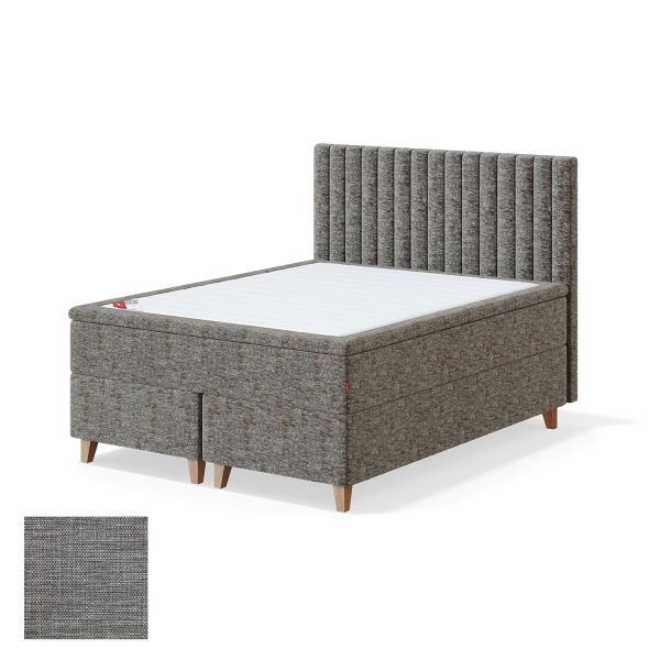 Continental bed 8 legs BLACK CONTINENTAL MANGO 180x200cm, soft, light grey