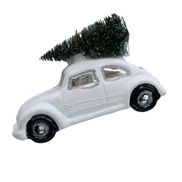Jõuluehe JOY CAR WHITE 10.6cm, klaas