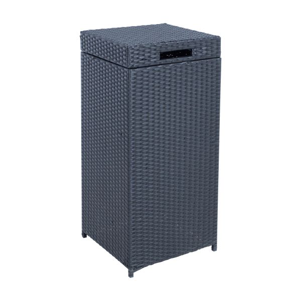 Trash box WICKER 36x36xH80cm, black