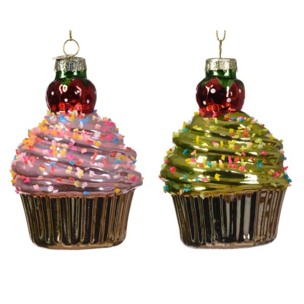 Jõuluehe GLOW MUFFIN H10cm, klaas, mix