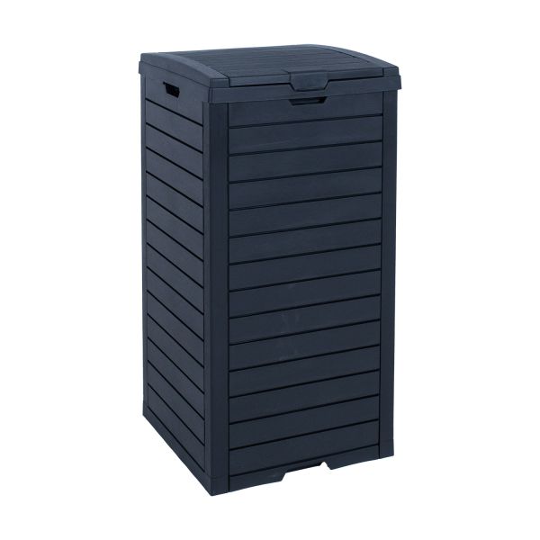 Trash bin GALA 41x41xH86cm/118L, black plastic
