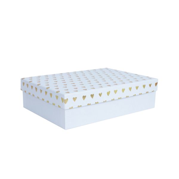 Karp ELSA 19x13,5cm, kaanega kuld/hõbe, valge