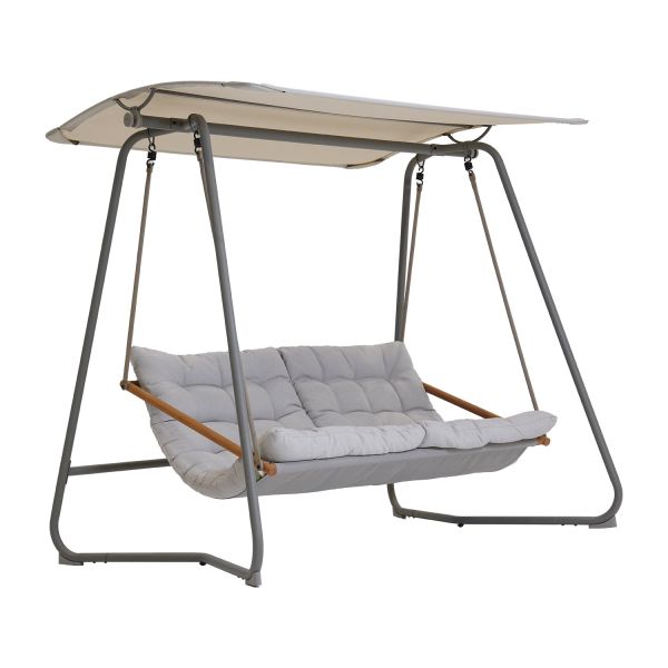 Садовые качели TAHITI серо-бежевые